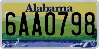 AL license plate 6AA0798