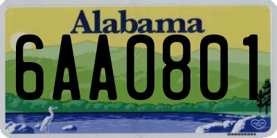 AL license plate 6AA0801