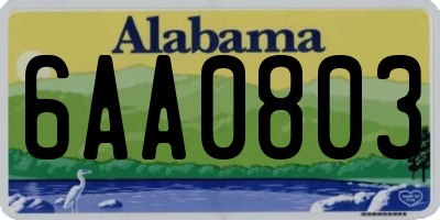 AL license plate 6AA0803