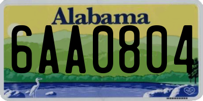 AL license plate 6AA0804
