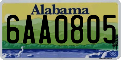 AL license plate 6AA0805