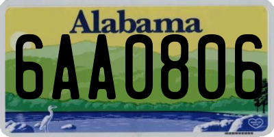 AL license plate 6AA0806