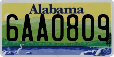 AL license plate 6AA0809