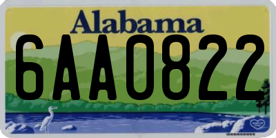AL license plate 6AA0822