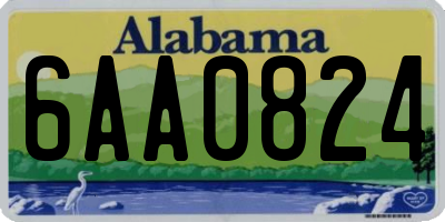 AL license plate 6AA0824