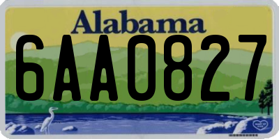 AL license plate 6AA0827