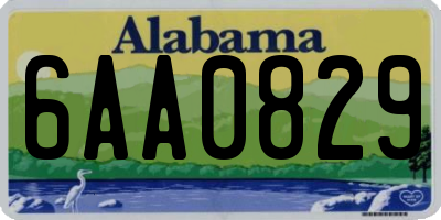 AL license plate 6AA0829