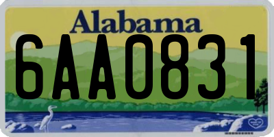 AL license plate 6AA0831