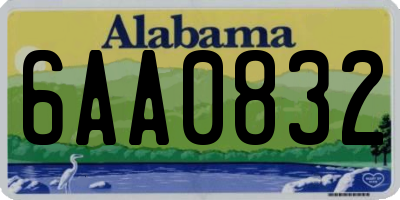 AL license plate 6AA0832