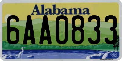 AL license plate 6AA0833