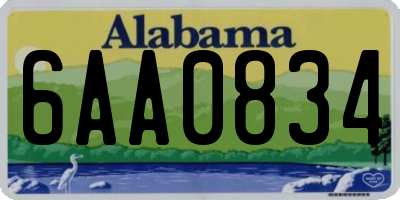 AL license plate 6AA0834
