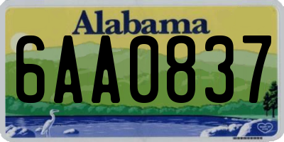 AL license plate 6AA0837