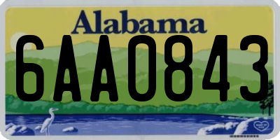 AL license plate 6AA0843