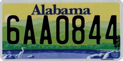AL license plate 6AA0844