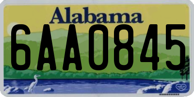 AL license plate 6AA0845