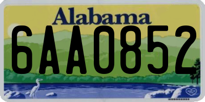 AL license plate 6AA0852