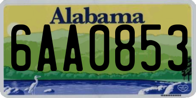 AL license plate 6AA0853
