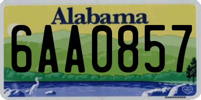 AL license plate 6AA0857