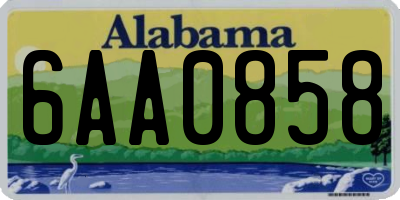 AL license plate 6AA0858
