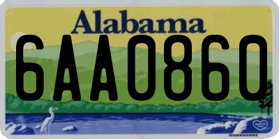 AL license plate 6AA0860