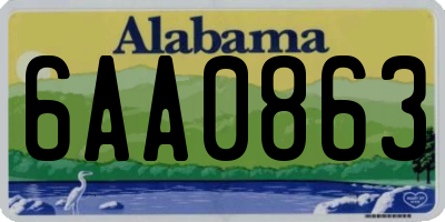 AL license plate 6AA0863