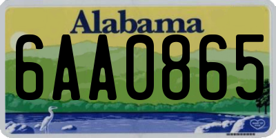 AL license plate 6AA0865