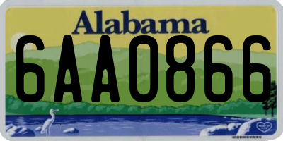AL license plate 6AA0866