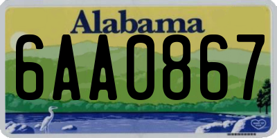 AL license plate 6AA0867