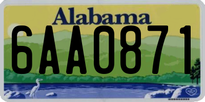 AL license plate 6AA0871