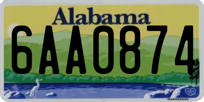 AL license plate 6AA0874