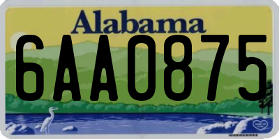 AL license plate 6AA0875