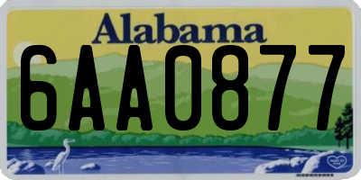 AL license plate 6AA0877