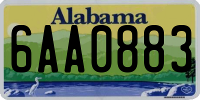 AL license plate 6AA0883