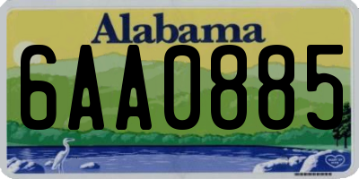 AL license plate 6AA0885