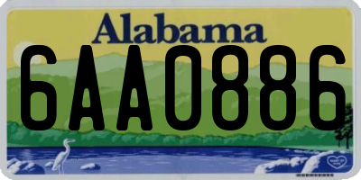 AL license plate 6AA0886