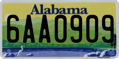 AL license plate 6AA0909