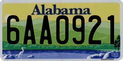 AL license plate 6AA0921