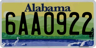 AL license plate 6AA0922