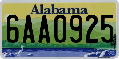 AL license plate 6AA0925