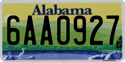 AL license plate 6AA0927