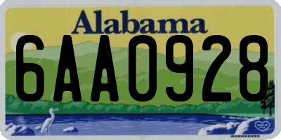 AL license plate 6AA0928