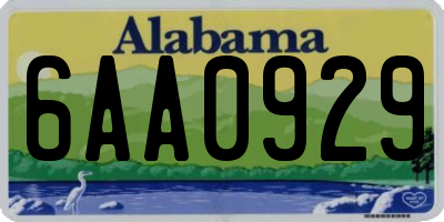 AL license plate 6AA0929