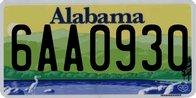 AL license plate 6AA0930