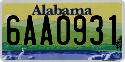 AL license plate 6AA0931