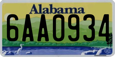 AL license plate 6AA0934