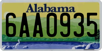 AL license plate 6AA0935