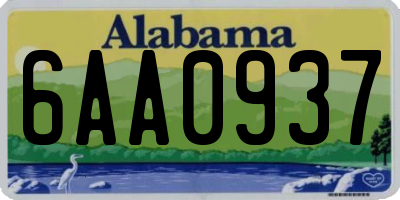 AL license plate 6AA0937