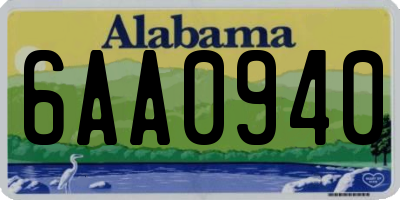 AL license plate 6AA0940