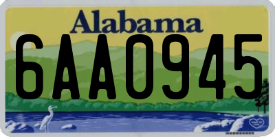 AL license plate 6AA0945