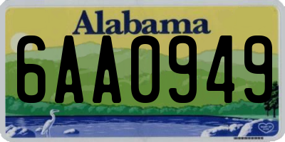 AL license plate 6AA0949